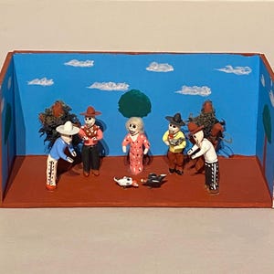 Mexican Day of the Dead - Dia de los Muertos Retablo-Nicho Scene