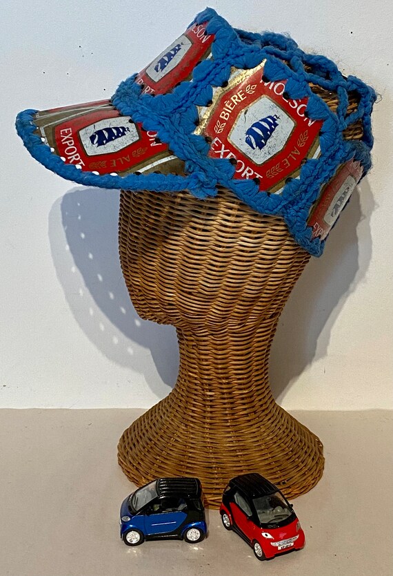 Crocheted Molson Beer Can Baseball Cap Gem