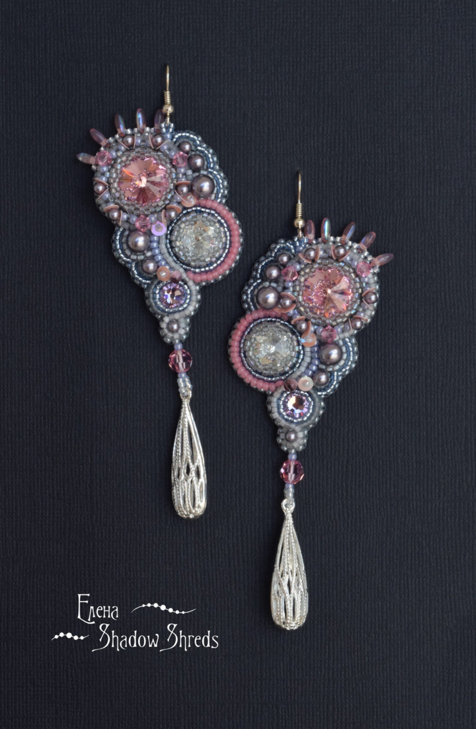 Earrings romance Long Earrings Beadwork Earrings Etsy
