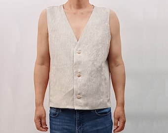 Men's Linen Vest