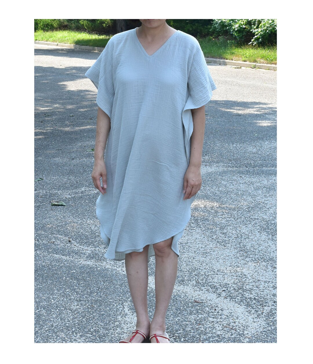 Cotton Gauze Poncho Dress / Customizable Length / Double Layer Etsy
