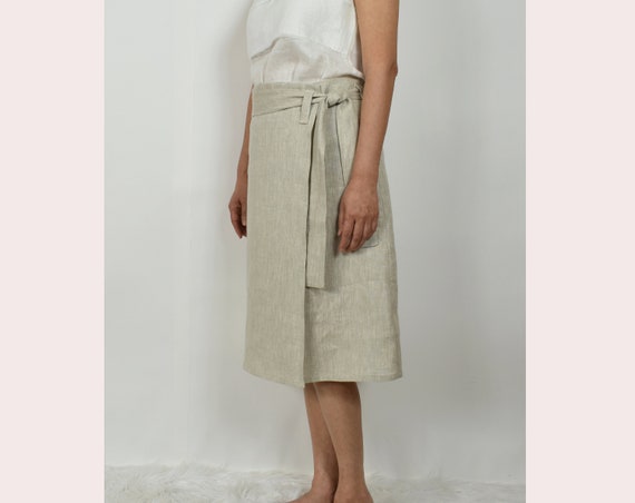 Linen Wrap Skirt / French Premium Linen