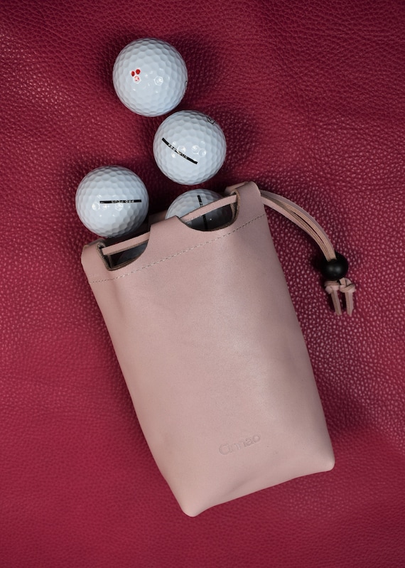Leather Pouch / Gift for her /him/ Leather Golf Ball Organizer / A great gift option with golf balls / Accessory  bag