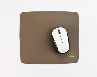Personalized Leather Mouse Pad / Full Grain Real Leather / Double Face