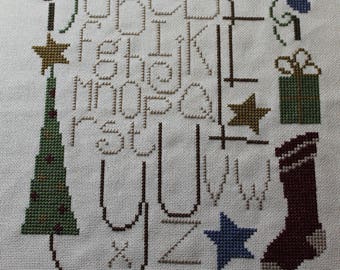 Yule Finished Completed Cross Stitch - Great Christmas item - Design from Bent Creek