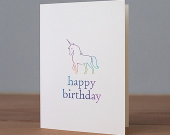 Handmade Unicorn Birthday Card, Card with Unicorn, Unicorn Birthday Card, Kid's Card with Unicorn, Cards for Kids, The Wee Tree, theweetree