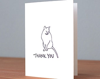Handmade Gregory Thank You Card, Cat Thank You Card, Cat Card, theweetree, weetreeco, weetreecompany, The Wee Tree Co.
