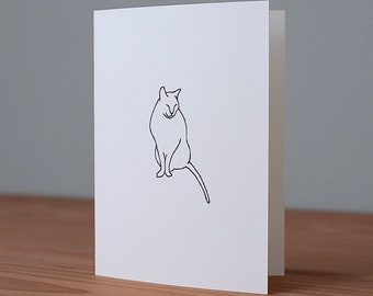 Handmade Gregory Notecard, Cat Notecard, Cat Card, Card with Cat, theweetree, weetree, weetreecompany, The Wee Tree Co.