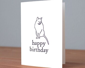 Handmade Gregory Happy Birthday Card, Cat Birthday Card, Birthday Cat, Cat Card, Cat Cards, Card with Cat, The Wee Tree Co., theweetreeco