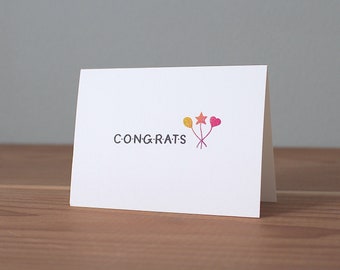 Handmade Congratulations Card, Congrats Card, Cards to Congratulate, Celebration Card, Card to Celebrate, theweetree, The Wee Tree Co.