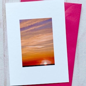 Carte photo fait main Hoylake coucher de soleil, photographie, carte avec coucher de soleil, The Wee Tree Co., theweetree, weetreeco, weetreecompany,