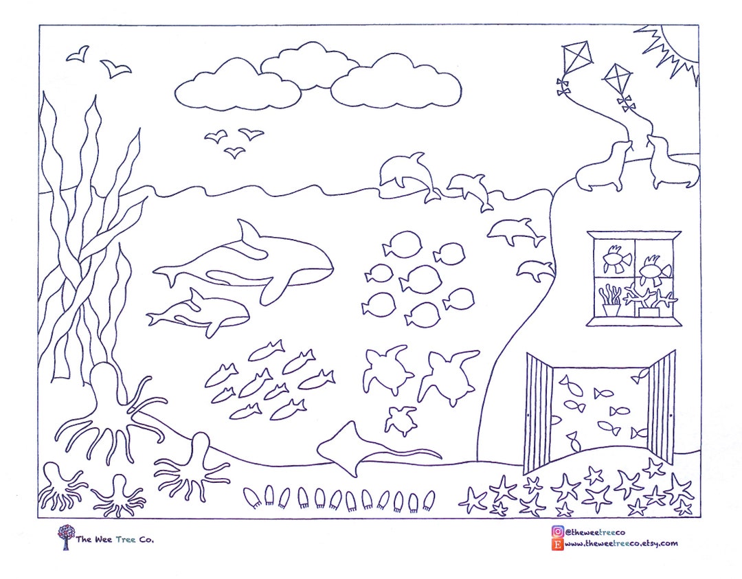 Printable Colouring Placemat, Ocean Colouring Picture, Coloring ...