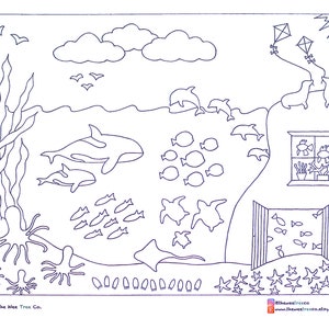 Printable Colouring Placemat, Ocean Colouring Picture, Coloring Activity, Printable Party Activity, The Wee Tree Co, wee tree, weetreeco