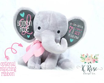 Download Birth Stat Elephant Etsy