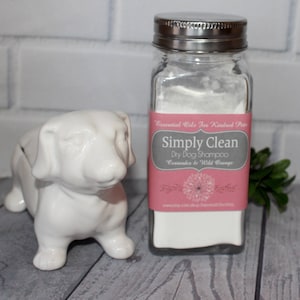 Simply Clean Dry Dog Shampoo, Natural, Organic, Dog Grooming, Puppy Grooming, Essential Oils, Aromatherapy, Dog Shampoo, Gentle Dog Wash 6oz