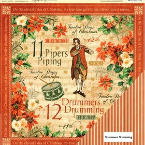 Graphic 45 Twelve Days of Christmas 12x12 Double-sided Loose Sheets