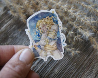 Lady Knight Sticker - Knight Water Bottle Sticker - Laptop Sticker