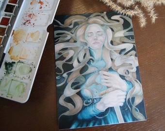 Lady of the Lake Archival Print - Arthurian Art - Fantasy Art