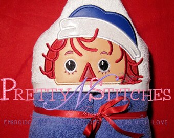 5X7  Raggedy Andy Inspired Peeker Applique Embroidery Deisgns for (5X7 Hoop)