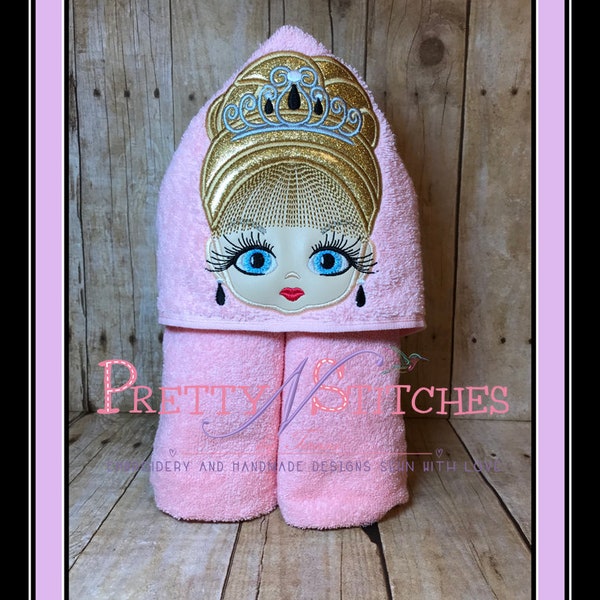 Big Eyed Beauty Princess Karen Applique Embroidery Design for 3X3.92, 5X7, and 6X8.4