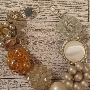 Handmade Vintage Rhinestone & Pearl Bracelet: One-Of-A-Kind Boho Bling