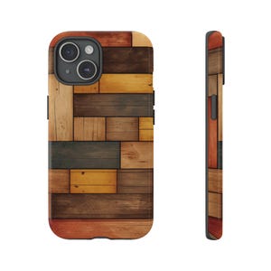 Hardwood Planks Floor Design - Tough Phone Case for Apple iPhone, Samsung Galaxy, and Google Pixel Mobile Devices. Installer Gift!