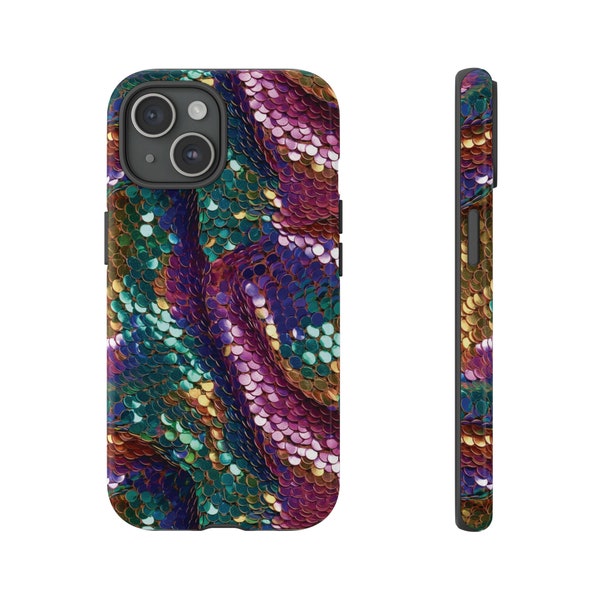 Swirling Colorful Sequins - Glitter Graphics. Smooth Textured Tough Phone Case for iPhone, Samsung Galaxy, and Google Pixels. Mom Gift!