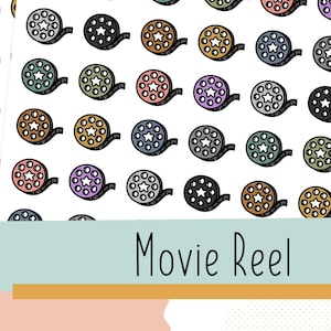 Movie Reel - Icons - Planner Stickers, Doodle Stickers, Hand Drawn, Premium Matte, Cute, Unique, EC, HP, Planning Supplies