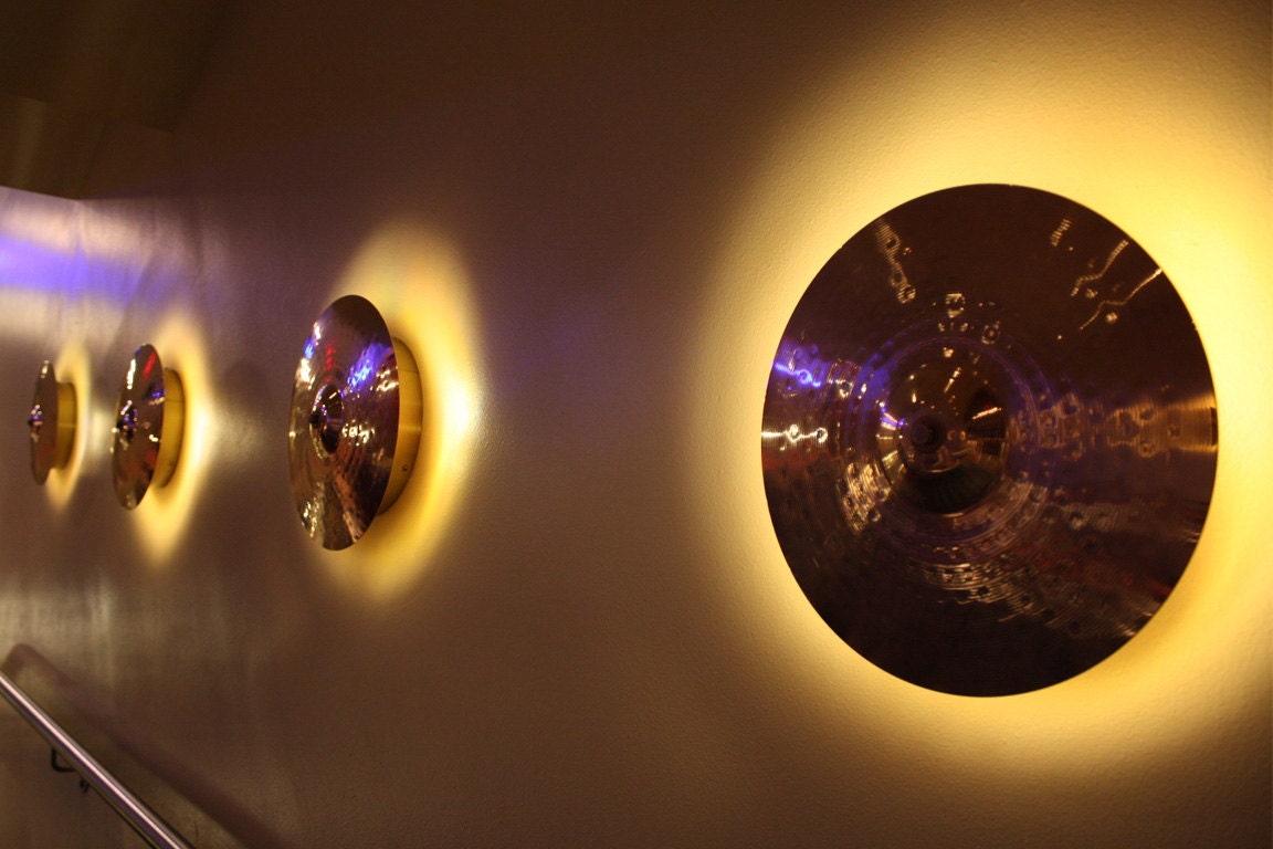 Brass Cymbal Light Wall Sconce or Ceiling Fixture Perfect
