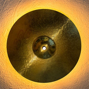 Brass Cymbal Light Wall Sconce or Ceiling Fixture - Perfect Musician&#39;s Studio Gift