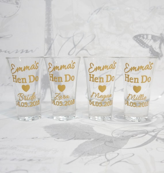 1 Bride to Be Shot Glass /& 15 Hen Party shot Glasses Hen Night do Accessories