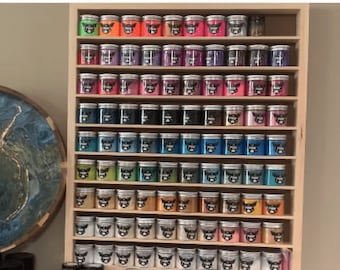 Medium 2" Deep Display shelf 25 1/2" X 22 with 2 1/2" spacing, 8 shelves, 9 spaces