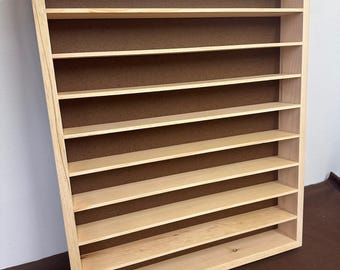 Medium 3" Deep Display / Storage shelf 25 1/2" X 22 with narrow 2 1/2" spacing, 8 shelves, 9 spaces