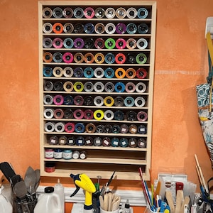 Large 2" Scale Model Paint Shelf  34" x 22" with narrow 2 1/2" spacing, 11 Shelves, Model Master, Testors, Tamiya paints