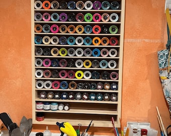 Large 2" Scale Model Paint Shelf  34" x 22" with narrow 2 1/2" spacing, 11 Shelves, Model Master, Testors, Tamiya paints