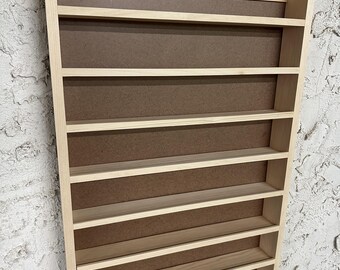 Storage Shelf with Raised Edge.  Large 3" Deep 34" x 22" with 3-3/4" spacing, 7 shelves, 8 spaces total