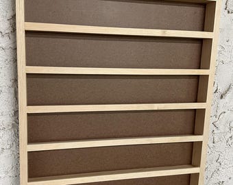 Large 2" Deep Raised Edge Display / Storage Shelf 34" x 22" with 3-3/4" spacing, 7 shelves, 8 spaces total