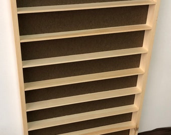 Large 2" Deep Display / Storage Shelf 34" x 22" with wide 3-3/4" spacing, 7 shelves, 8 spaces total, Vallejo scale model paint