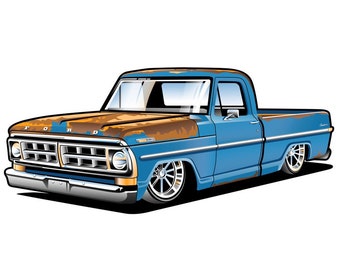 1971 Ford F100 Low Rider Vinyl Sticker
