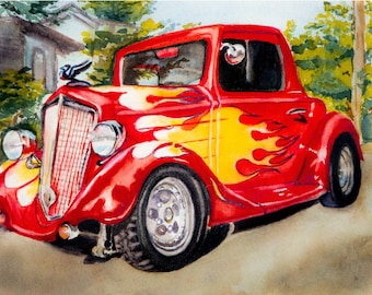Red Flaming Hot Rod