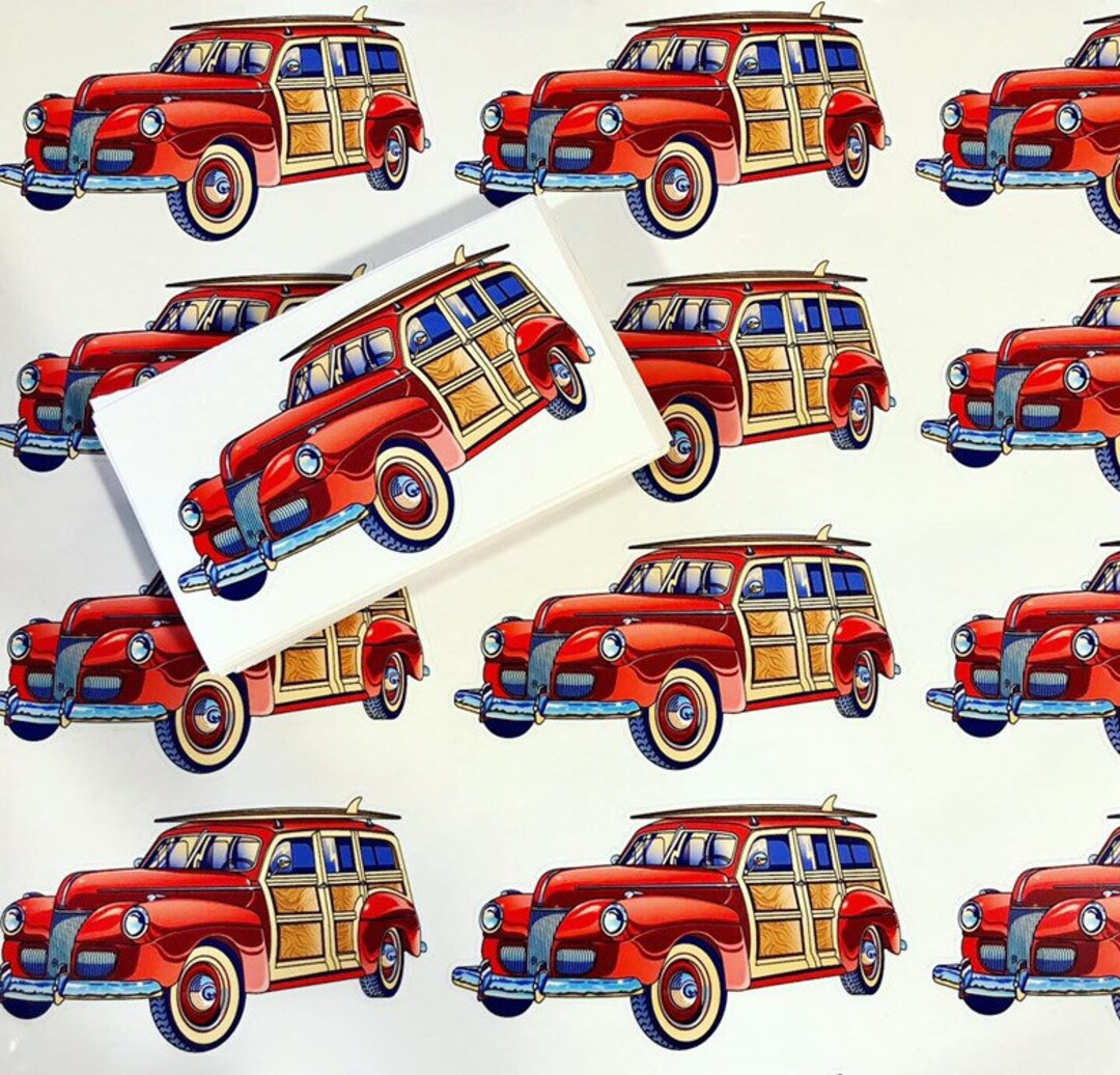 Woodie Wagon Vinyl Sticker - Etsy
