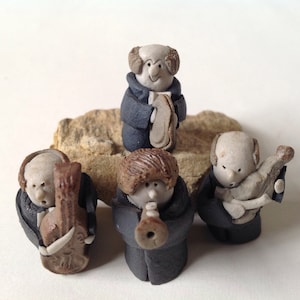 Vintage Jazz Band Clay Figures/Valentine&#39;s Day gift for him/Miniatures/Gift For Him/Gift For Musician /Jazz Lover/Unique Gift/Desk Decor