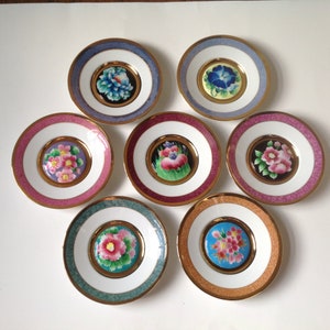 Japanese flowers plate collection/cloisonne display plates/flower wall decor/cherry blossom Iris/colorful wall decor/plates/flower decor
