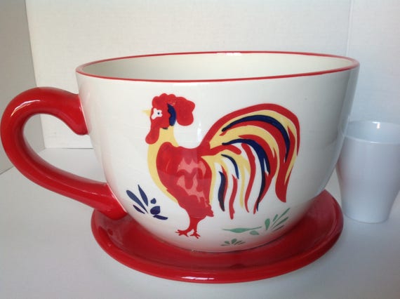 1950 S Rooster Planter Farmhouse Kitchen Rooster Etsy