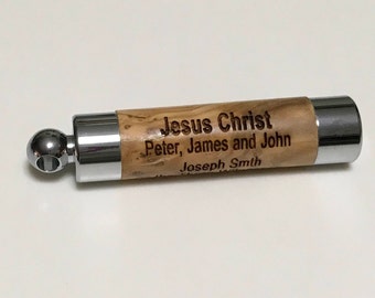 Oil vial with Priesthood Line of Authority Engraved