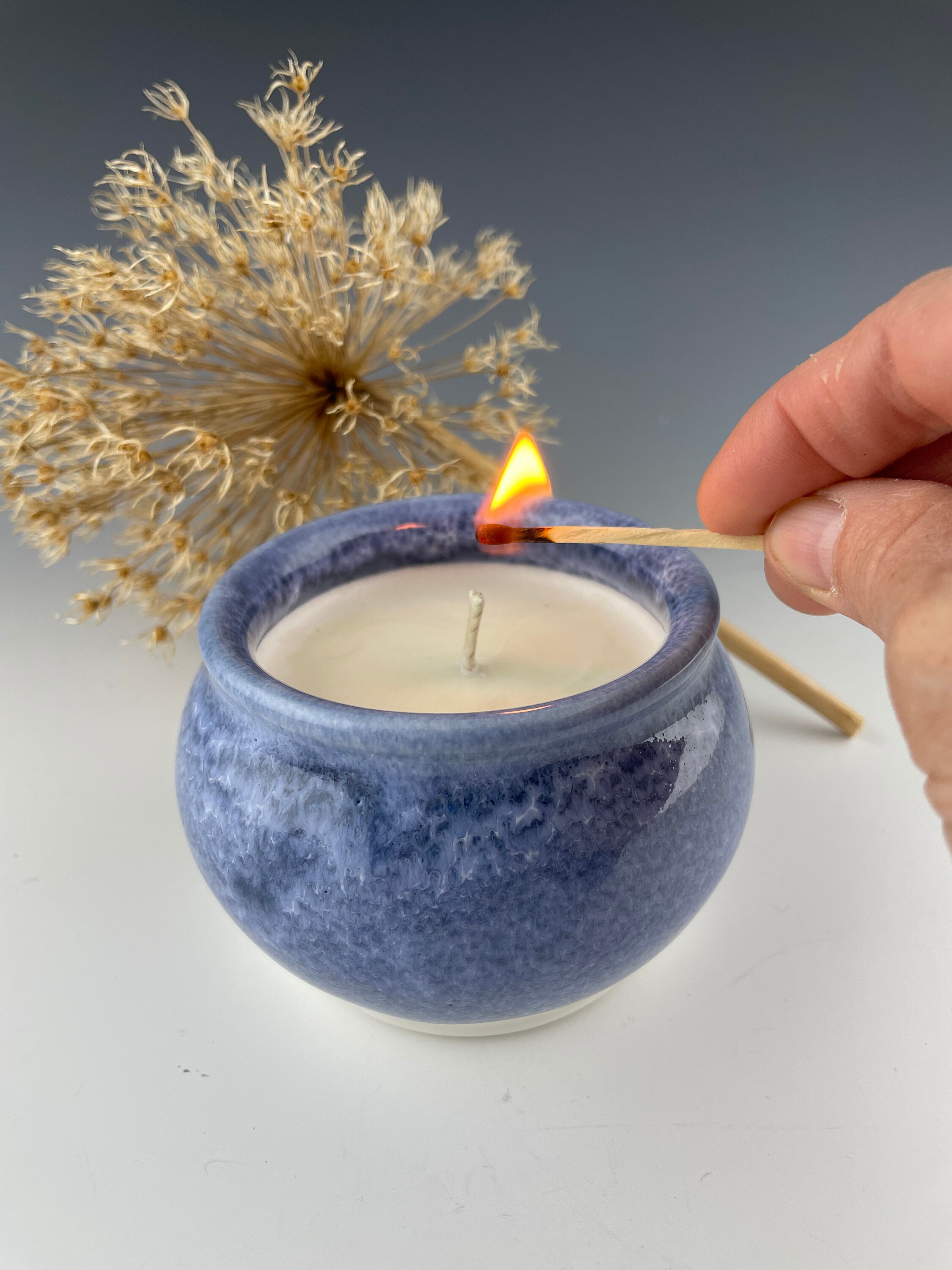 Handmade candle pottery soy candle scented candle handmade Etsy