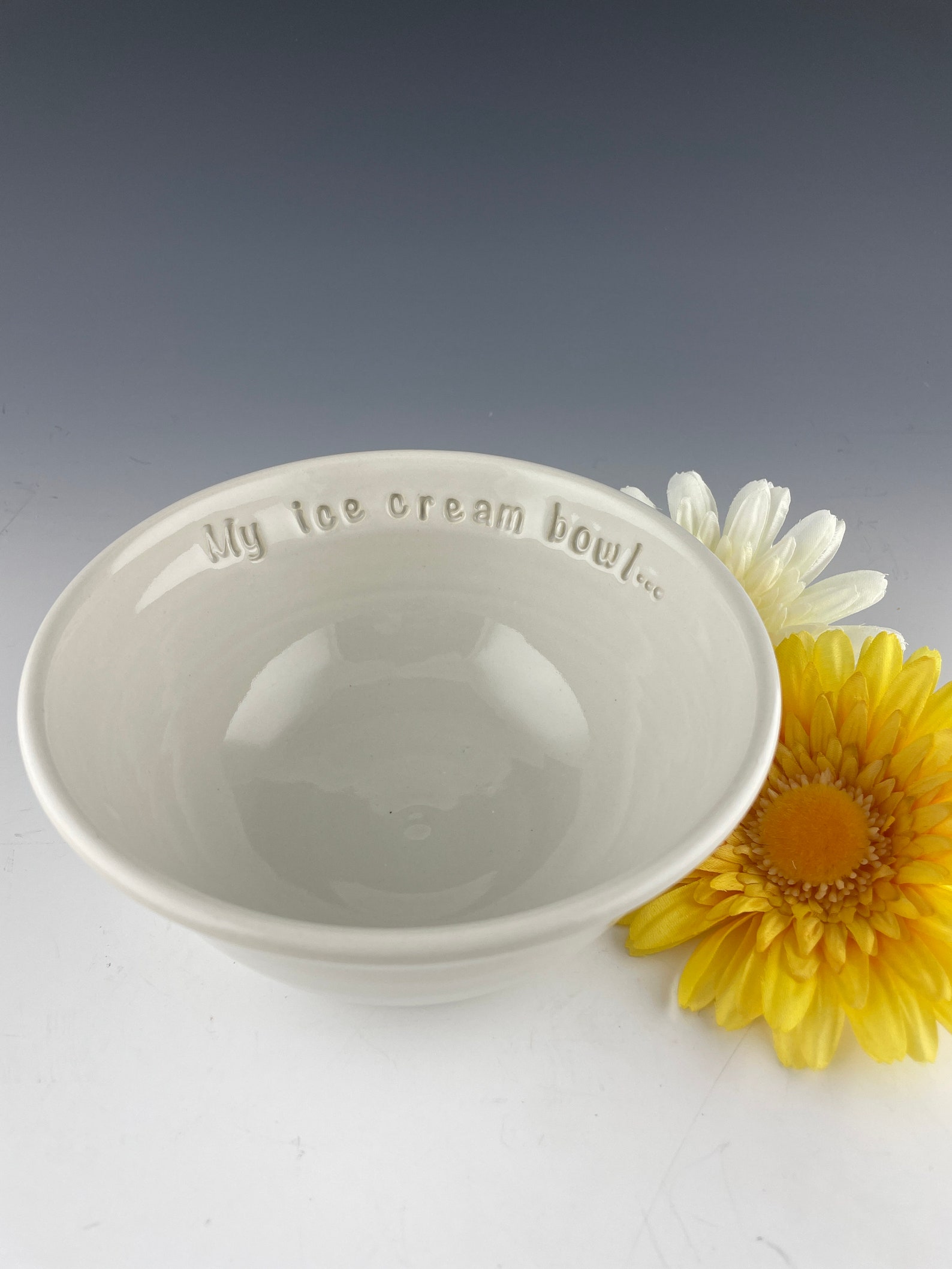 Handmade ice cream bowl white ceramic bowl ice cream bowl Etsy