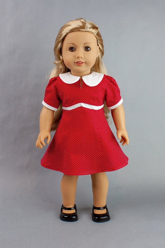 Red Loopy Collar Dress for 18 inch and AG dolls | Etsy