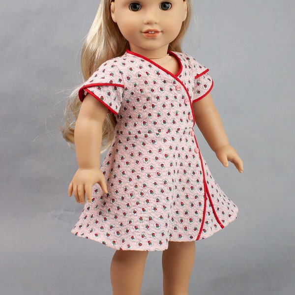 18 inch doll dress ~ Button Wrap Dress with Petal Sleeves hand made for AG Dolls such as American Girl®