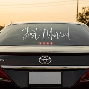 Just Married Removable Car Decal, Personalized Wedding Sign Sticker, Custom Just Married Car Sticker, Wedding Car Kit, Wedding Day Decor,